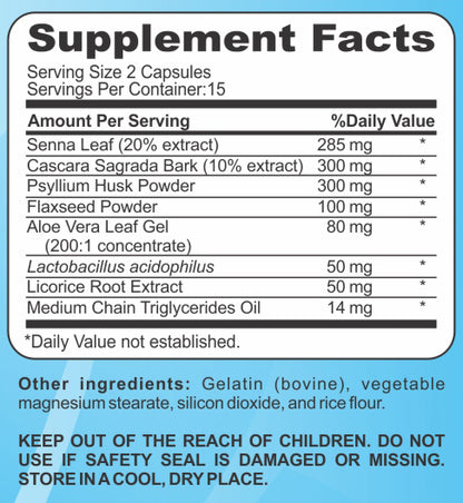 Limpieza y desintoxicación de 15 días para adultos: favorece la salud digestiva, la regularidad intestinal y la limpieza intestinal. Fórmula herbal natural con sen, cáscara sagrada y probióticos.